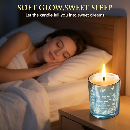 Scented Candles for Women, 3 Pack Soy Wax Candle Gift Sets for Home Scented | Holiday Votive Candle Gifts Set, Christmas Birthday Gifts for Women Mom Friend - Eucalyptus Mint/Bergamot Jasmin/Sage Citrus - color: Silver, Sage Green, Blue
