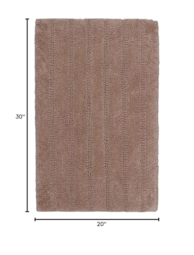 Linear 100% Cotton Reversible Bath Rug - color: Natural, size: 1'8" x 2'6" (Rectangular)