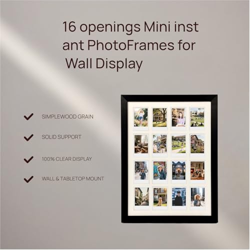 Polaroid Picture Frame Collage 2x3 Instax Mini Film-16 Openings - size: 17.6×12.6
