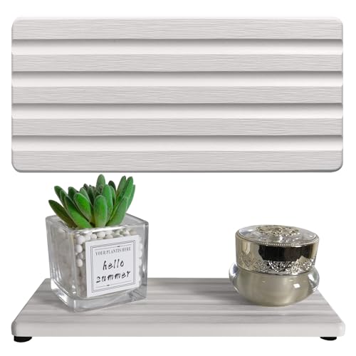 Diatomite Soap Dish Holder Water Absorbing Stone Tray Bathroom Countertop | 2PCS, 8.7" x 4", Fast Drying, Kitchen Sink Organizer, Vanity Tray, Diatomaceous Earth Coaster, Sponge Holder, Sink Caddy - color: White, size: 8.7" x 4" (22 x 10cm)
