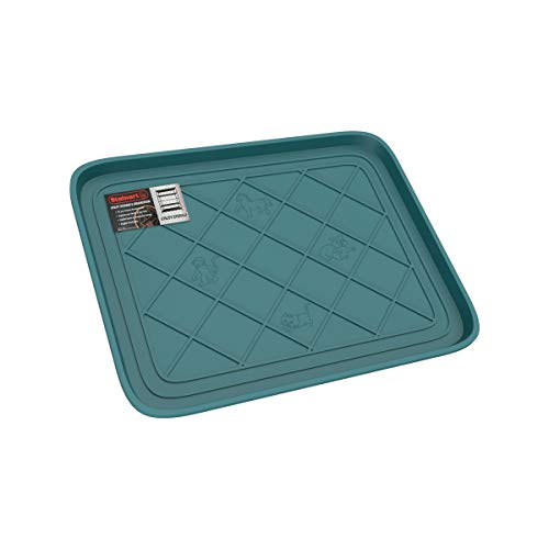 All Weather Boot Tray - Small Water Resistant Plastic Utility Shoe Mat for Indoor and Outdoor Use in All Seasons by Stalwart (Teal)