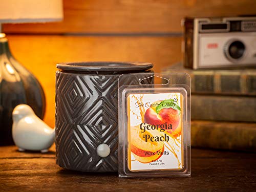 Georgia Peach - Southern Peach Fruit Scented Melt- Maximum Scent Wax Cubes/Melts- 1 Pack -2 Ounces- 6 Cubes, Gift for Women, Men, BFF, Friend, Wife, Mom, Birthday, Sister, Daughter, Anniversary