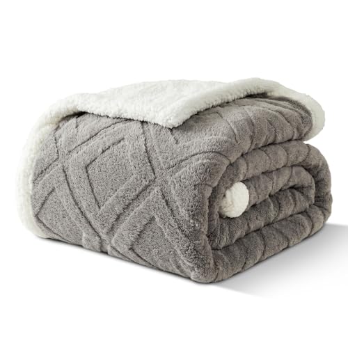 Sherpa Throw Blanket for Couch, Sofa, 40"x60", Dark Gray | Soft Reversible Fleece Throw Blanket for Family, Friends, Thick & Breathable for All-Season Use, and Holiday Gift - color: Dark Gray, size: Throw(40"x60")
