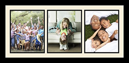 ArtToFrames Collage Photo Frame Single Mat with 3-8x10 Openings with Satin Black Frame and Black mat. - color: 3 - 8x10 - (2156), size: Black