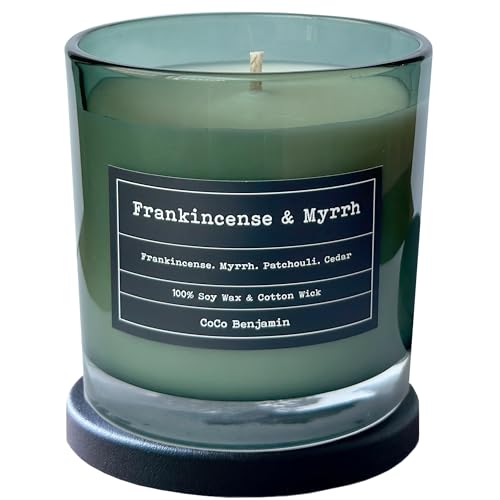 100% Soy, Highly Scented, Hand Poured Soy Candle, Frankincense & Myrrh (Cotton Wick) - style: Frankincense & Myrrh (Cotton Wick)