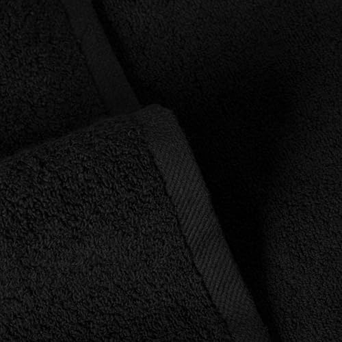 SALBAKOS 100% Turkish Cotton Bathroom Towel Set of 6-Piece, Black | 630 Gsm Thick Super Soft Highly Absorbent 2 Bath + 2 Hand + 2 Washcloth Towels Sets, Giftable, Hotel Quality, Made in Turkey - color: Black, size: 6 Piece Towel Set