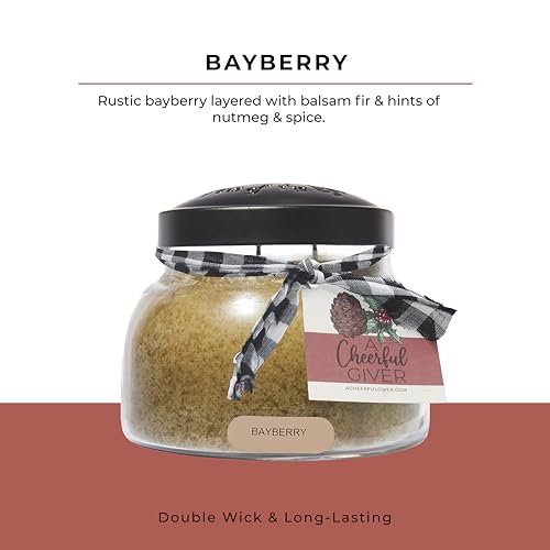 A Cheerful Giver — Bayberry - 22oz Mama Scented Candle Jar with Lid - Keepers of the Light - 125 Hours of Burn Time, Gift for Women, Green - size: 22 oz