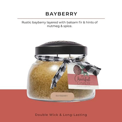 A Cheerful Giver — Bayberry - 22oz Mama Scented Candle Jar with Lid - Keepers of the Light - 125 Hours of Burn Time, Gift for Women, Green - size: 22 oz
