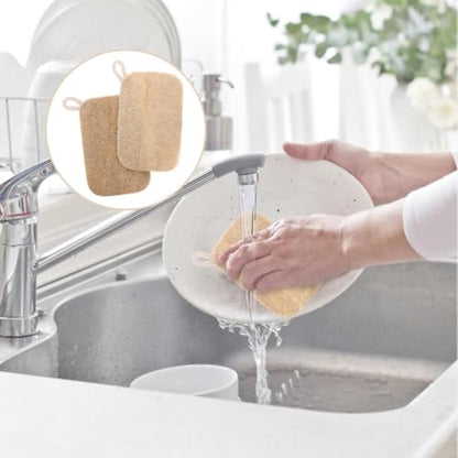 5-in-1 Kitchen Soap Dispenser Set with Sponge Holder - Dual Hand & Dish Soap Pump Dispenser for Sink Countertop with 2-Packs Natural Loofah Dish Sponge Dishwashing Scrubber,White - color: White(n5-in-1)