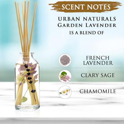 Garden Lavender Reed Diffuser Oil Set with Reed Sticks – Calming, Herbal Fragrance - Made in The USA - color: Garden Lavender