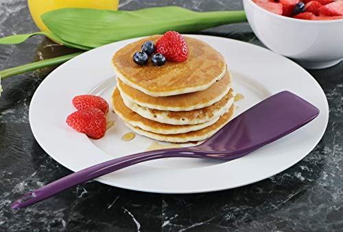 Spatula, Turner for Non-stick pans, Heat Resistant, Melamine Utensil with Ergonomic Handle, 11 inch, Set of 6 by Reston Lloyd, Plum - color: Plum, size: 100% Melamine Spatula, Set of 6