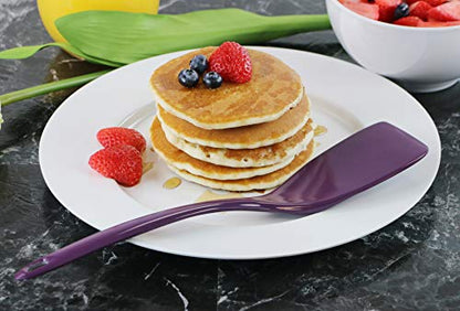 Spatula, Turner for Non-stick pans, Heat Resistant, Melamine Utensil with Ergonomic Handle, 11 inch, Set of 6 by Reston Lloyd, Plum - color: Plum, size: 100% Melamine Spatula, Set of 6