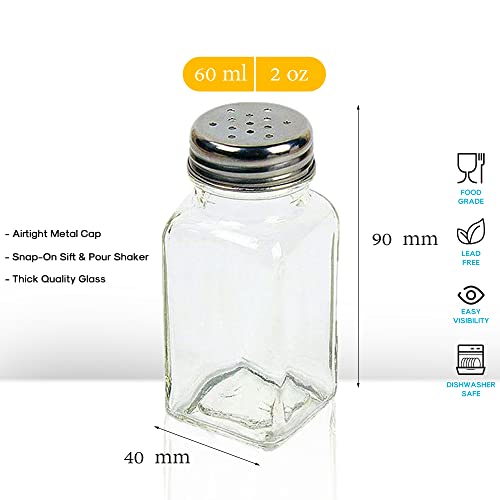 1st Choice Salt and Pepper Shakers with Stainless Tops Set of 2 (Square Shakers) - style: Square Shakers