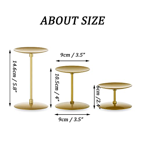 Romadedi Pillar Candle Holder Plates, Gold Centerpiece Stands, Set of 12 - color: Gold, size: Set of 12