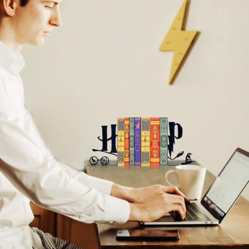 Black Magic Book Stopper Decorative Bookends for Bookshelf | Unique Gifts For Family Friends Kids, Study Room Home Office Decor