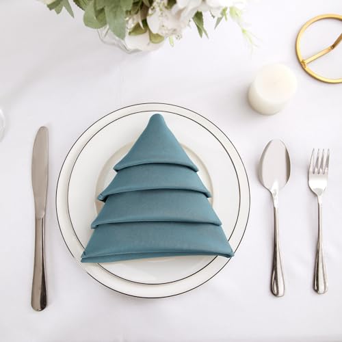 Bailarina Cloth Napkins Set of 80,17x17 inches Dinner Napkins Cloth Washable,Polyester Square Table Cloth Napkin Bulk with Hemmed Edges Ideal for Banquets, Parties and Weddings-Peacock Blue - color: Peacock Blue