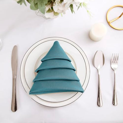 Bailarina Cloth Napkins Set of 80,17x17 inches Dinner Napkins Cloth Washable,Polyester Square Table Cloth Napkin Bulk with Hemmed Edges Ideal for Banquets, Parties and Weddings-Peacock Blue - color: Peacock Blue