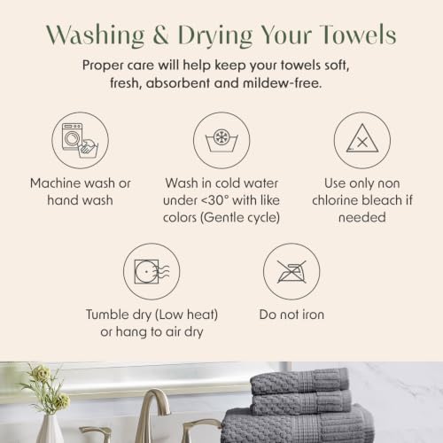 2 Pack Oversized Bath Towels 100% Cotton | Grey Towels | Oeko‑TEX Standard 100 | Soft & Absorbent, Quick‑Dry | Trinity Collection - Charcoal - color: Charcoal, size: Oversized Bath Towels (2 Pack)