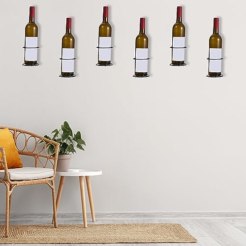 uxcell Spiral Wine Wall Holder 12 Pcs, Metal Wine Bottle Display Holder, Wine Bottles Display Wall Storage Shelf -for Kitchen Bar Wall Decor Black Upward - style: Upward Style