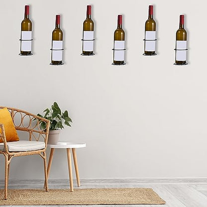 uxcell Spiral Wine Wall Holder 12 Pcs, Metal Wine Bottle Display Holder, Wine Bottles Display Wall Storage Shelf -for Kitchen Bar Wall Decor Black Upward - style: Upward Style