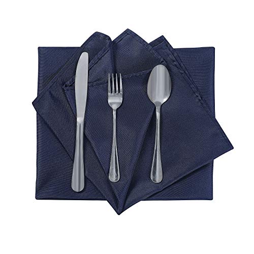 Bailarina Cloth Napkins Set of 80,17x17 inches Dinner Napkins Cloth Washable,Polyester Square Table Cloth Napkin Bulk with Hemmed Edges Ideal for Banquets, Parties and Weddings-Navy Blue - color: Navy Blue