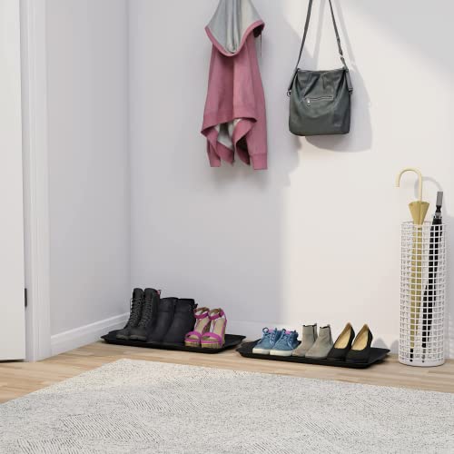 2 Pack Rubber Small Boot Tray for Entryway,Boot Mat,Shoe Tray,Shoe Mat for Indoor and Outdoor Use, 27.95"x 15.74" (Pack of 2) - size: 29.5"L x 15.7"W x 1.2"Th (Pack of 2)