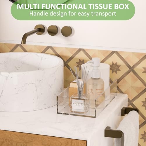 Clear Toilet Basket Tank Tray, Acrylic Bathroom Basket, Back of Toilet Organizer for Paper Storage, Anti-slip and Moisture-proof - color: Clear