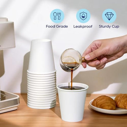 LITOPAK 270 Pack 10 oz Disposable Paper Coffee Cup, Drinking Cups for Water, White Paper Hot Coffee Cups, Suitable for Party, Picnic, Travel, and Events - color: White-10oz