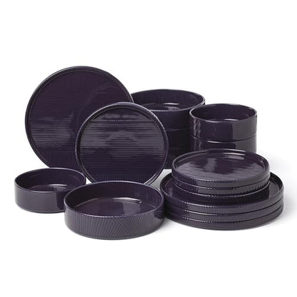 Lenox 897948 Modulus 16-Piece Dinnerware Set, Nightshade - color: Nightshade, style: 16-Piece Dinnerware Set