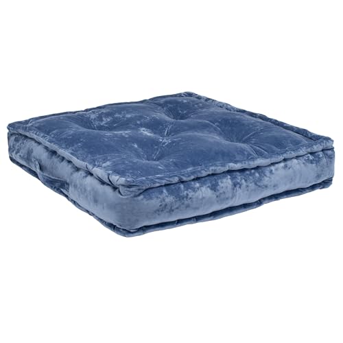 Safavieh Belia Glam 18-inch Periwinkle Velvet Square Floor Pillow - color: Blue, size: 18"W X 18"D X 5"H