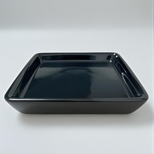Square Ceramic Plant Saucer Tray 12 13 14 Inch Black,14" OD x12.2 ID x1.6 Deep, Sturdy Heavy Duty Glazed Planter Drip Flower pots with Catch Basin for Indoor Outdoor Plants(14" Black) - color: Black, size: 14"(1pack)