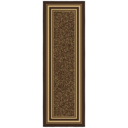 Ottomanson 2x5 Kitchen Rug Runner – Non-Slip Entryway Rug - color: Border Brown, size: 1'8" x 4'5" (Runner)