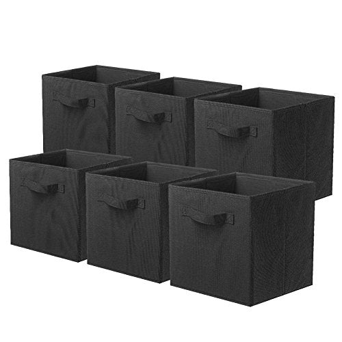 ShellKingdom Storage Bins, Foldable Fabric Storage Cubes And Cloth Storage | Storage Organizer For Closet And Toys, 10.5x10.5x11 INCH, 6 Pack (Black) - color: Black, size: 6