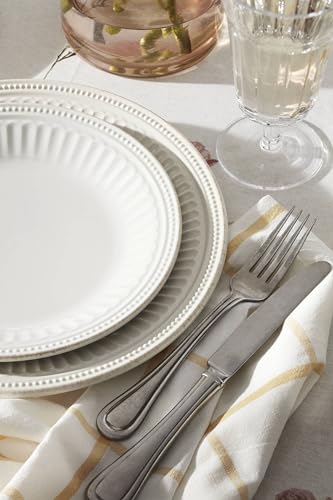 Lenox French Perle Groove White All-Purpose Bowls, Salad Bowl Set for 4 | dishwasher safe | versatile for cereal, soup, or salad | multi-purpose bowl | 6 inch diameter | 3 inch, 20oz - style: All-Purpose Bowls, Set of 4