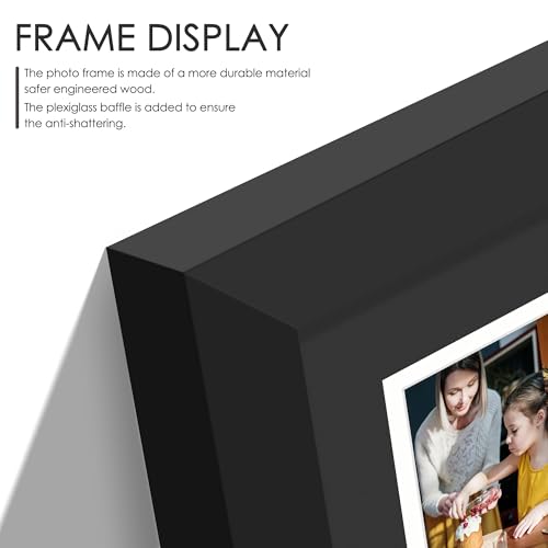 DUENPY 7.2x9.5 Polaroid 4 Opening Mini Frame Black | Polished Plexiglass Offers Clear View, Dedicated Frame to Display Your Favorite Instant Polaroid Prints - color: Black, size: 7.2x9.5（2x3 opening）