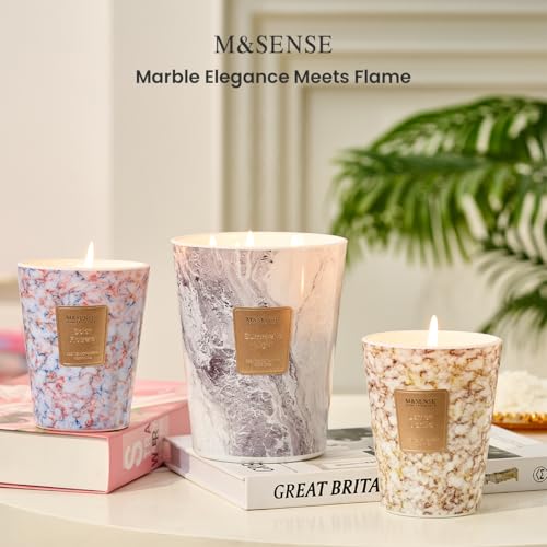 M&SENSE Extra Large Candle 35oz 150H Sugared Lemon Zest Scented Candle, 3 Wick Highly Scented Jar Candle, XL Candles Gift for Stress Relief, Meditation, Yoga - color: Sugared Lemon Zest, size: Large