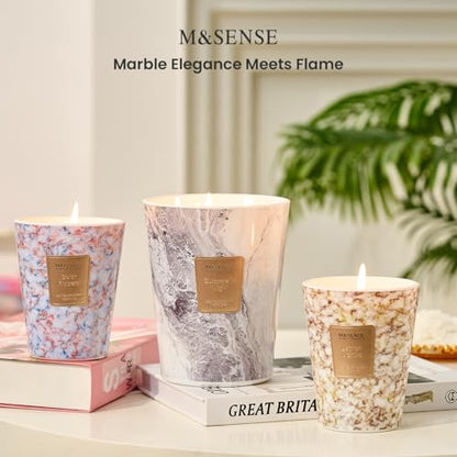 M&SENSE Extra Large Candle 35oz 150H Sugared Lemon Zest Scented Candle, 3 Wick Highly Scented Jar Candle, XL Candles Gift for Stress Relief, Meditation, Yoga - color: Sugared Lemon Zest, size: Large