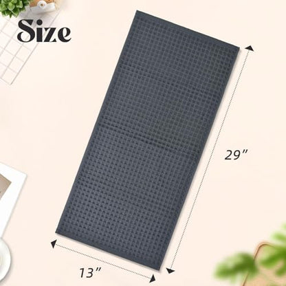 Jacquotha Waffle Hand Towels for Bathroom 2-Piece (Charcoal Blue) | Cotton Quick Dry Lint Free Face Towels 13” x 29” - color: Charcoal Blue