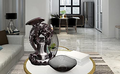 Dragon Backflow Incense Burner, Waterfall Incense Holder Ornamen Statue Fountain Home Decor