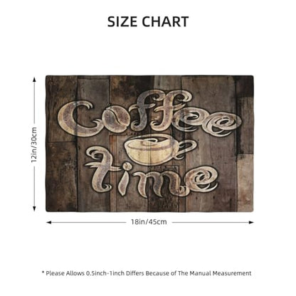 Coffee Place Mats Set of 4,Coffee Time Phrase with A Cup on A Wooden Grunge Background Kitchen Image Placemats for Dining Table 4 PCS, Cafe-1 - color: Cafe-1, size: 12"X18"|4 PCS
