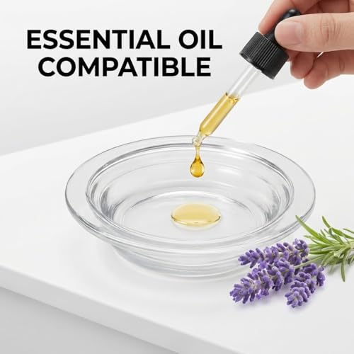 Didiseaon Transparent Glass Wax Melt Warmer Dish 4.52In Replacement Tray for Fragrance Lamp and Candle Warmer Smooth Surface Accessory for Home Fragrance Use | Heat-resistant 4.5" clear glass dish for wax melts & oils. Leakproof, easy clean, fits most sta