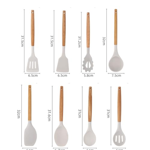 Kitchen Cooking Utensils and Knife Set with Block, 19 Pieces Cooks Cutting Set 11 Silicone Utensils Tool 5 Pcs Sharp Stainless Steel Chef Knives Scissors Whisk Tongs and Cutting Board (Beige) - color: Beige