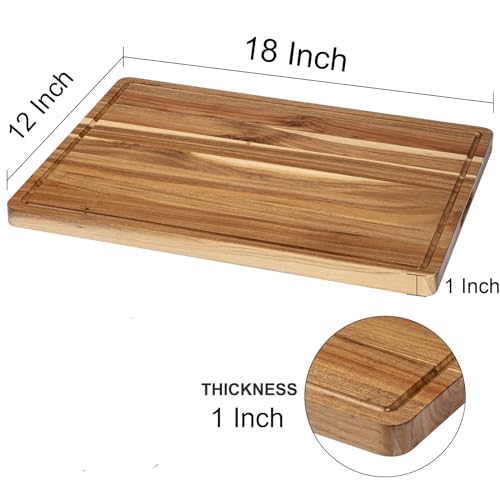 GAOMON 18 x 12 In Acacia Cutting Board for Kitchen, Extra Large Charcuterie Cheese Platter Serving Tray, Food Prep and Serving Boards, Chopping Boards for Meal Vegetables and Cheese - size: 18"L x 12"W