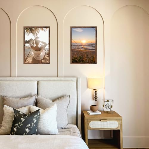 10x15 Picture Frame Deep Brown for Wall Hanging, Wood 10 x 15 Frame Photo Frame for Wall Horizontally or Vertically, Deep Brown, 3 Pack - size: 10x15 inch