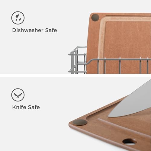 Epicurean All-In-One Cutting Board with Non-Slip Feet and Juice Groove - Non-toxic, Dishwasher Safe, Made in the USA, 10" x 7", Nutmeg - color: Nutmeg/Brown, size: 10"L x 7"W