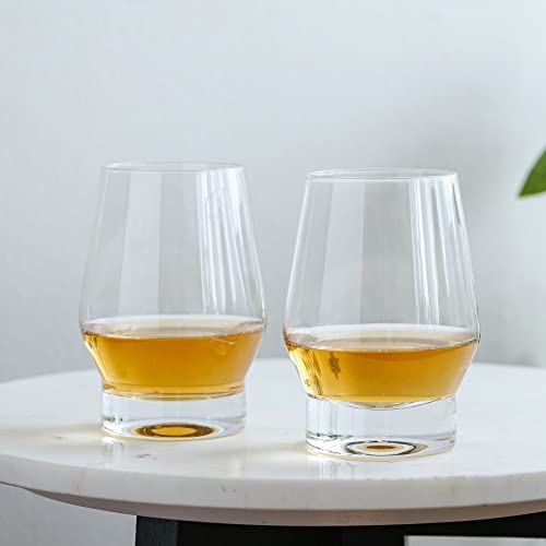 Viski Whiskey Glasses with Heavy Footed Base - Crystal Tumblers for Scotch, Bourbon, Cocktails - 18.5 Oz Set of 2 - style: Heavy Footed Whiskey Glasses