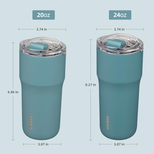 BJPKPK 20oz Spill Proof Coffee Tumbler, Insulated Stainless Steel Cup | Double Wall Vacuum, Leakproof Lid, Keeps Hot/Cold/Iced, BPA Free, Dishwasher Safe, Cupholder, Travel, Haze Blue - color: Haze Blue
