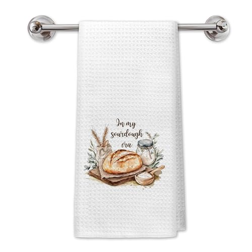 in My Sourdough Era Kitchen Towels, Sourdough Lover Gifts Dish Tea Towels for Kitchen Decor, Gifts for Sourdoughs Bakers Decorative Hand Towels for Bakery, 16x24 Inch - color: Kitchen-105