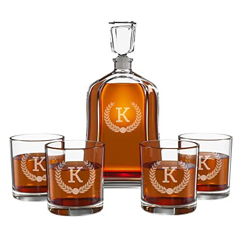 Personalized Whiskey Decanter Set, Whiskey Decanter Sets for Men, Customized Gifts for Men, Whisky Decanter Sets, Bourbon Decanter Set, Engraved Custom Scotch Glasses Liquor Lovers for Christmas