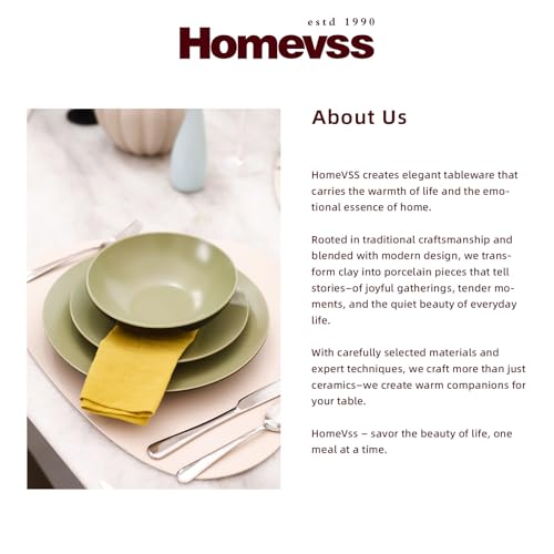HomeVss Stoneware Two-Tone Colors Life 12pc Dinner Set， Outside Shiny Black + Inside Matte Glaze Olive) - color: Olive, size: 12pc Set